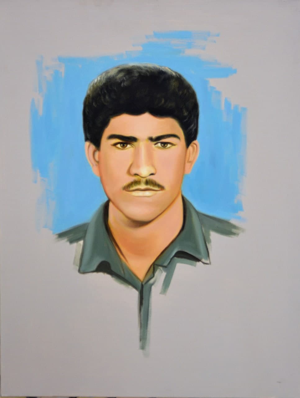 نقاشی چهره شهید مجتبی سلیمی